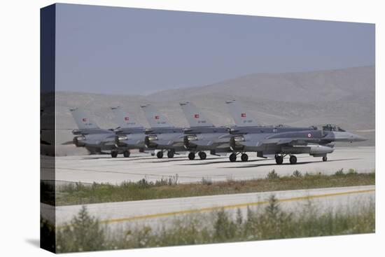 Turkish Air Force F-16C-D Block 52+ Aircraft at Konya Air Base, Turkey-Stocktrek Images-Stretched Canvas