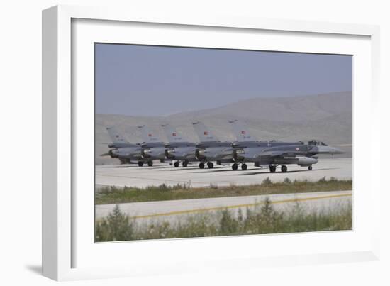 Turkish Air Force F-16C-D Block 52+ Aircraft at Konya Air Base, Turkey-Stocktrek Images-Framed Photographic Print