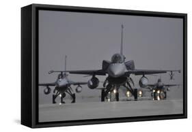 Turkish Air Force F-16C-D Block 52+ Aircraft Taxiing on the Runway-Stocktrek Images-Framed Stretched Canvas