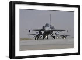 Turkish Air Force F-16C-D Block 52+ Aircraft Taxiing on the Runway-Stocktrek Images-Framed Photographic Print