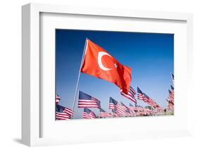 Turkish and American Flags during 3000 Flags for 9-11 Tribute-Joseph Sohm-Framed Photographic Print