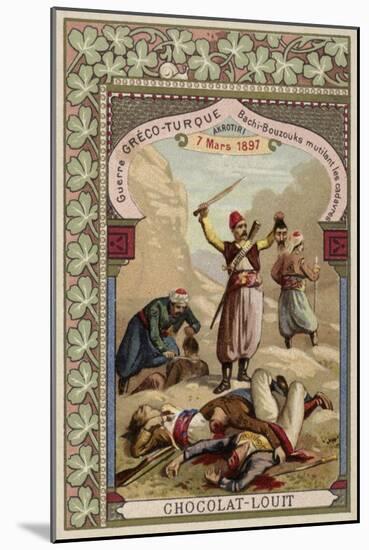 Turkish Bashi-Bazouks Mutilating Greek Corpses, Akrotiri, Crete, Greco-Turkish War, 7 March 1897-null-Mounted Giclee Print