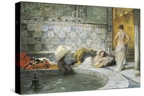 Turkish Bath-Domenico Morelli-Stretched Canvas