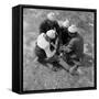 Turkish boys from Bulgaria pass the time playing games.Edirne, Turkey,1951.-Erich Lessing-Framed Stretched Canvas