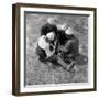 Turkish boys from Bulgaria pass the time playing games.Edirne, Turkey,1951.-Erich Lessing-Framed Photographic Print