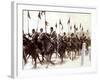 Turkish Cavalry in Constantinople during Balkans War, October 1912-null-Framed Photographic Print