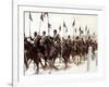 Turkish Cavalry in Constantinople during Balkans War, October 1912-null-Framed Photographic Print