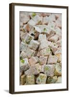 Turkish Delight for Sale, Spice Bazaar, Istanbul, Turkey, Western Asia-Martin Child-Framed Photographic Print