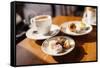 Turkish Delights (Lokum) on Plate and Coffee, Cafe Near Spice Bazaar, Istanbul, Turkey-Ben Pipe-Framed Stretched Canvas