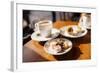 Turkish Delights (Lokum) on Plate and Coffee, Cafe Near Spice Bazaar, Istanbul, Turkey-Ben Pipe-Framed Photographic Print