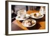 Turkish Delights (Lokum) on Plate and Coffee, Cafe Near Spice Bazaar, Istanbul, Turkey-Ben Pipe-Framed Photographic Print