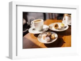 Turkish Delights (Lokum) on Plate and Coffee, Cafe Near Spice Bazaar, Istanbul, Turkey-Ben Pipe-Framed Photographic Print