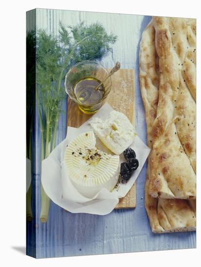 Turkish Flatbread with Sheep's Cheese and Olives-Eising Studio - Food Photo and Video-Stretched Canvas