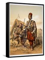 Turkish foot soldiers in the Ottoman army, 1857-Amadeo Preziosi-Framed Stretched Canvas