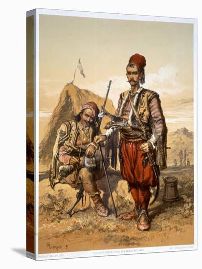 Turkish foot soldiers in the Ottoman army, 1857-Amadeo Preziosi-Stretched Canvas