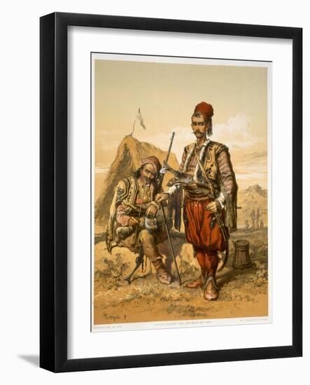 Turkish Foot Soldiers in the Ottoman Army, Pub. by Lemercier, c.1857-Amadeo Preziosi-Framed Giclee Print