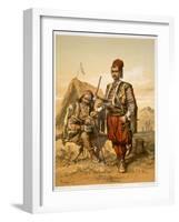 Turkish Foot Soldiers in the Ottoman Army, Pub. by Lemercier, c.1857-Amadeo Preziosi-Framed Giclee Print