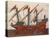 Turkish Galley, Miniature from Turkish Memories, Ms Cicogna, 1971, 17th Century-null-Stretched Canvas