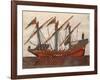 Turkish Galley, Miniature from Turkish Memories, Ms Cicogna, 1971, 17th Century-null-Framed Giclee Print