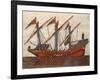 Turkish Galley, Miniature from Turkish Memories, Ms Cicogna, 1971, 17th Century-null-Framed Giclee Print