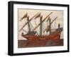 Turkish Galley, Miniature from Turkish Memories, Ms Cicogna, 1971, 17th Century-null-Framed Giclee Print