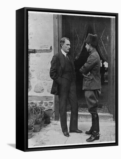 Turkish Leader Mustafa Kemal Ataturk Speaking W. His General, Ismet Pasha-null-Framed Stretched Canvas