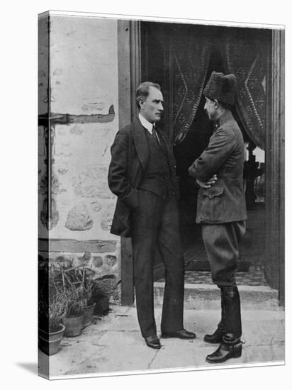 Turkish Leader Mustafa Kemal Ataturk Speaking W. His General, Ismet Pasha-null-Stretched Canvas