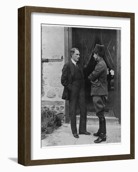 Turkish Leader Mustafa Kemal Ataturk Speaking W. His General, Ismet Pasha-null-Framed Photographic Print