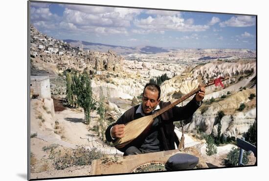 Turkish Man Playing a Type of Mandolin Called a Sis-Bill Ray-Mounted Premium Giclee Print