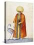 Turkish Man with Flamingo-Jacopo Ligozzi-Stretched Canvas