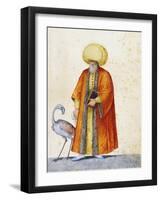 Turkish Man with Flamingo-Jacopo Ligozzi-Framed Giclee Print