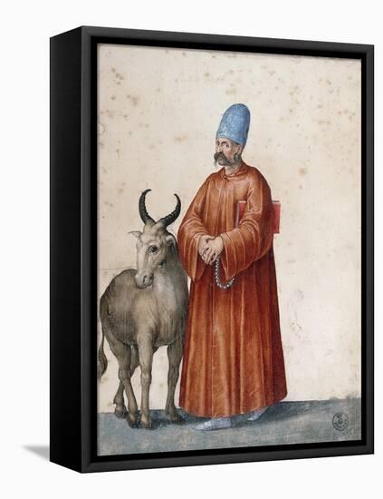 Turkish Man with Goat-Jacopo Ligozzi-Framed Stretched Canvas
