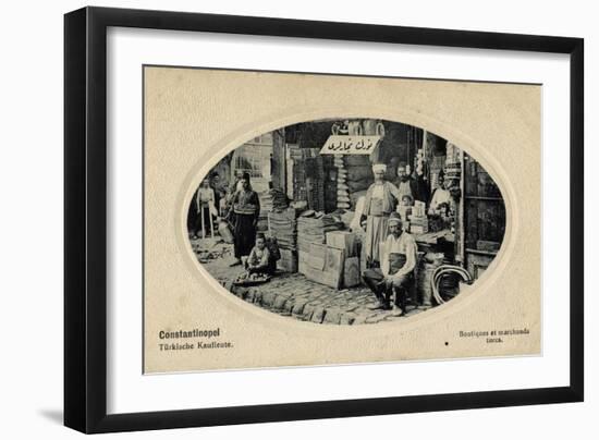 Turkish Merchants, Constantinople, Turkey-null-Framed Photographic Print