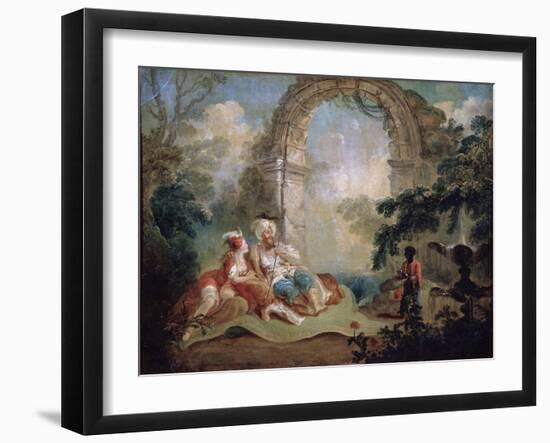 Turkish Pasha and Odalisque, Late 18th or Early 19th Century-Jean-Baptiste Hilair-Framed Giclee Print