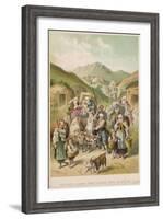 Turkish Refugees Leaving their Villages Near Erzerum in Fear of the Russians-null-Framed Art Print