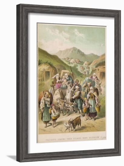 Turkish Refugees Leaving their Villages Near Erzerum in Fear of the Russians-null-Framed Art Print