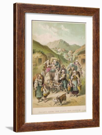 Turkish Refugees Leaving their Villages Near Erzerum in Fear of the Russians-null-Framed Art Print