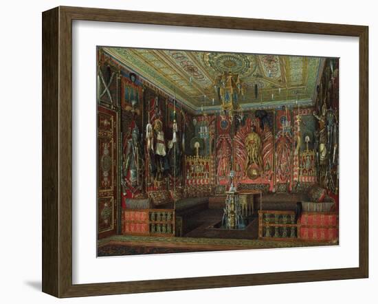 Turkish Room in the Catherine Palace in Tsarskoye Selo, Mid of the 19th C-Eduard Hau-Framed Giclee Print