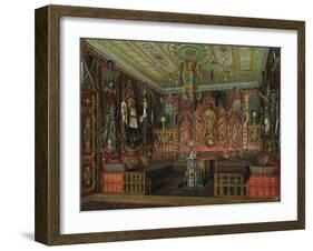 Turkish Room in the Catherine Palace in Tsarskoye Selo, Mid of the 19th C-Eduard Hau-Framed Giclee Print