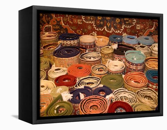Turkish Rugs on Display, Cappadoccia, Turkey-Darrell Gulin-Framed Stretched Canvas
