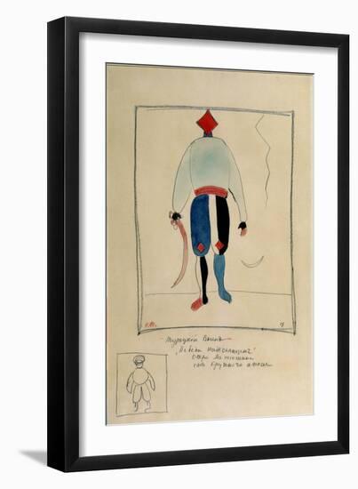 Turkish Warrior. Warrior Illustration for a Costume for the Opera the Victory on the Sun by Alexei-Kazimir Severinovich Malevich-Framed Giclee Print