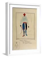 Turkish Warrior. Warrior Illustration for a Costume for the Opera the Victory on the Sun by Alexei-Kazimir Severinovich Malevich-Framed Giclee Print