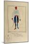 Turkish Warrior. Warrior Illustration for a Costume for the Opera the Victory on the Sun by Alexei-Kazimir Severinovich Malevich-Mounted Giclee Print