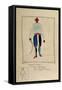 Turkish Warrior. Warrior Illustration for a Costume for the Opera the Victory on the Sun by Alexei-Kazimir Severinovich Malevich-Framed Stretched Canvas