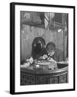 Turkish Watch Repairman at Work in His Stall at City's Bazaar-null-Framed Photographic Print