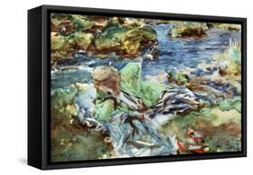 Turkish Woman by a Stream-John Singer Sargent-Framed Stretched Canvas