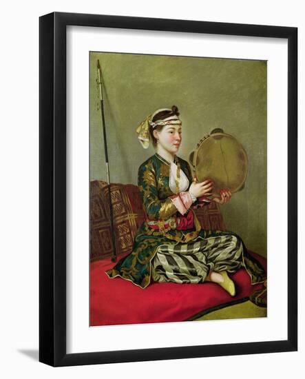 Turkish Woman with a Tambourine-Jean-Etienne Liotard-Framed Giclee Print