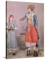 Turkish Woman with Her Slave-Jean-Etienne Liotard-Stretched Canvas