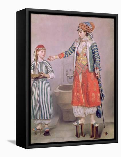 Turkish Woman with Her Slave-Jean-Etienne Liotard-Framed Stretched Canvas