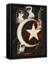 Turkish Women and Flag-null-Framed Stretched Canvas